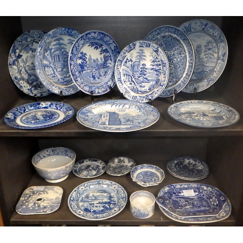 269 - A large qty of 18thC and later blue & white plates etc AF (qty)