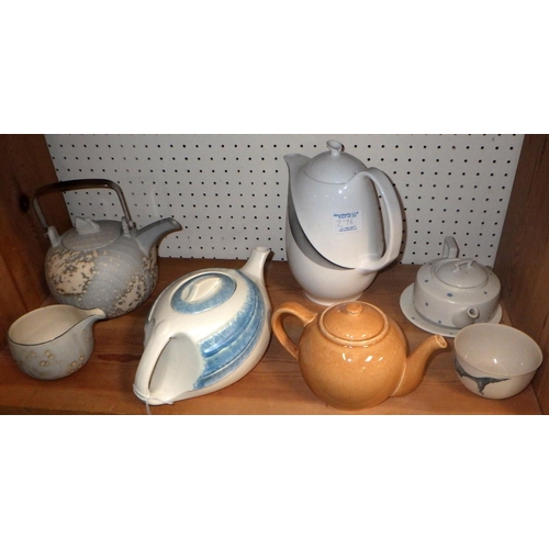 276 - A collection of studio pottery tea pots etc to inc Hornsea, Wedgwood etc