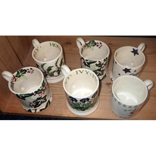 277 - Six Emma Bridgewater mugs and a plate and a Royal Stafford mug (8)