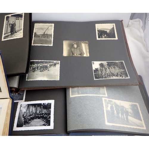 303 - Military interest: A German WW2 soldier's photograph album named to 171 Pioneer Battalion, 1940; six... 