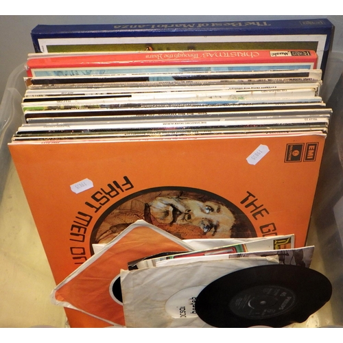 314 - Two boxes of misc collectables together with a qty of Lps