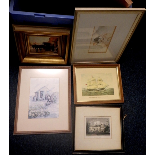 321 - A large qty of various pictures & prints, incl Tim Bulmer pianist, Turpins ?, boats in heavy swell e... 