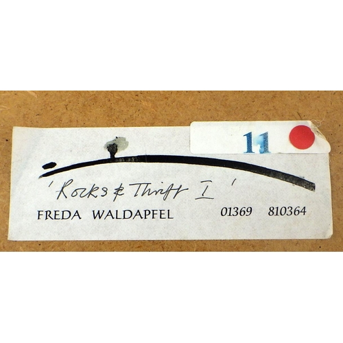 292 - Freda Waldapfel framed watercolour together with a glass mosiac Jarle Moll ?? (2)
