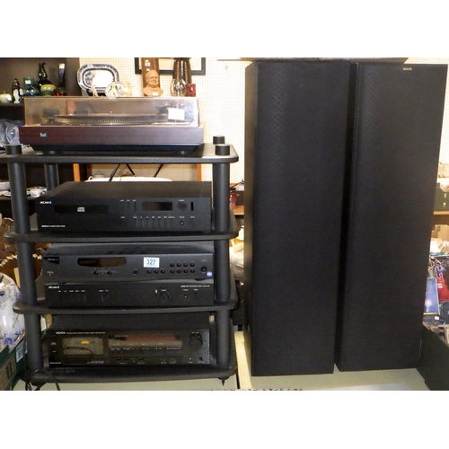 327 - A pr of B&W speakers together with a Dual 505-2 turntable, Arcam Delta70 disc player, Arcam Alpha7 t... 