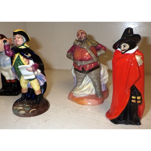 479 - Five Royal Doulton mini figures to inc Falstaff, Town crier etc