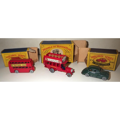 144 - Die-cast toys incl Dinky Meccano Autocar-Chausson and Autobus Parisien bus models and early Moko Les... 