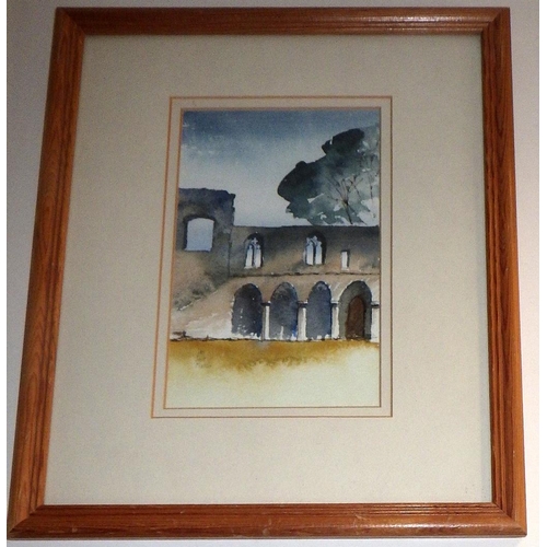 149 - A farm view, Llan Y Pwll North Wales, watercolour painting Jean Robinson 1970, 37.5 x 27.5cm framed;... 