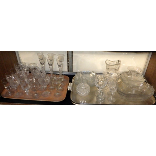 167 - Glassware incl an extensive part set of cut glass plates and bowls, wine glasses etc. Some A/F  (2)