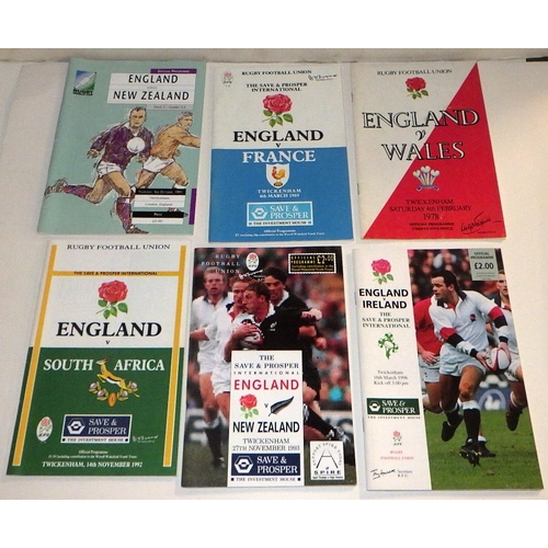 172 - Sporting memorabilia: a Rugby Union international match day programme England v Wales, 1982 together... 