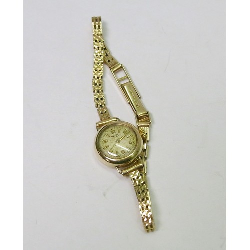 83 - A Rotary ladies wire lug wristwatch comprising a manual wind movement in a 9ct gold case, the whole ... 