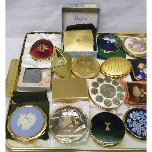 99 - A collection of powder compacts, vanity mirrors etc, Stratton and other brands.  Most vintage 1950s ... 