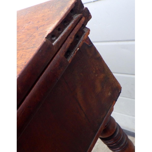 701 - A 19th cen mahogany tea table (a/f) and two reproduction tripod tables (3)