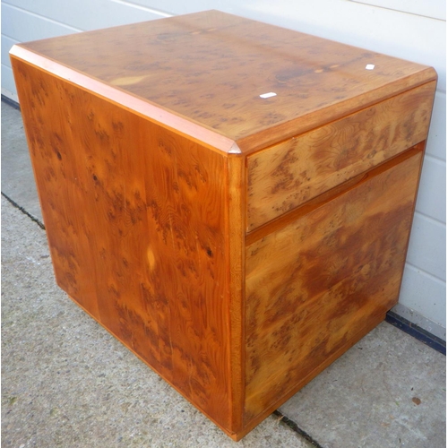 715 - A modern yew filing cabinet, 58cm tall