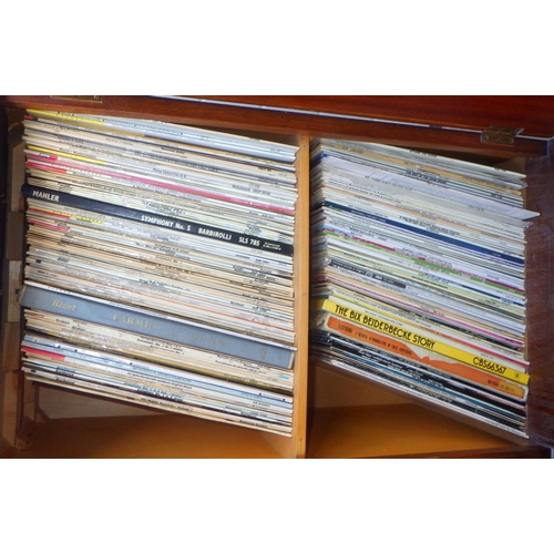 742 - A qty of mainly classical interest  Lps with list, within a cabinet