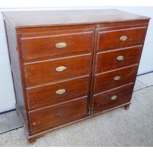 746 - A large oak cupboard with false drawer fronts, a/f, 140cm wide