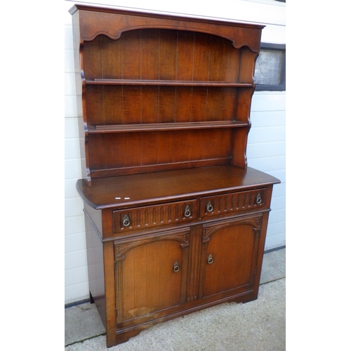 747 - An oak/ply dresser, marked, 122cm wide