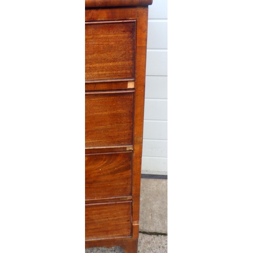 763 - A 19th cen mahogany chest of drawers, marked, 102cm wide