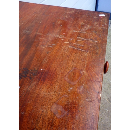 763 - A 19th cen mahogany chest of drawers, marked, 102cm wide