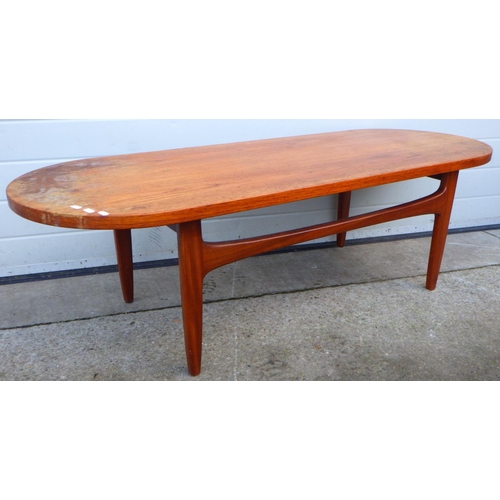 766 - A G.Plan teak coffee table, marked, 148cm long