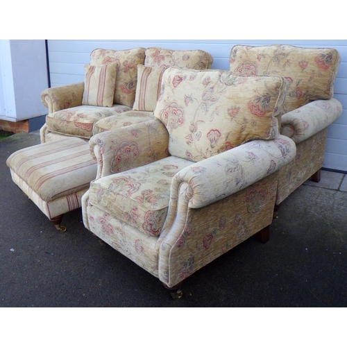 776 - A three piece suite with footstool (4)