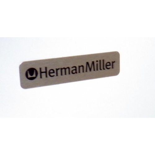 801 - Two Herman Miller, white office desks, 160cm wide