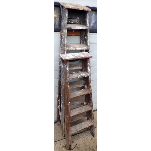 815 - Two wooden step ladders, repaired