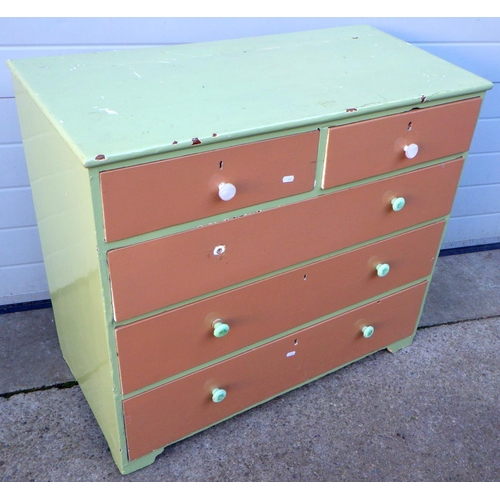 828 - A painted chest of drawers a/f, 92cm wide