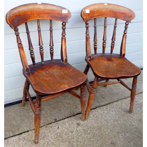 847 - A pair of Victorian kitchen chairs