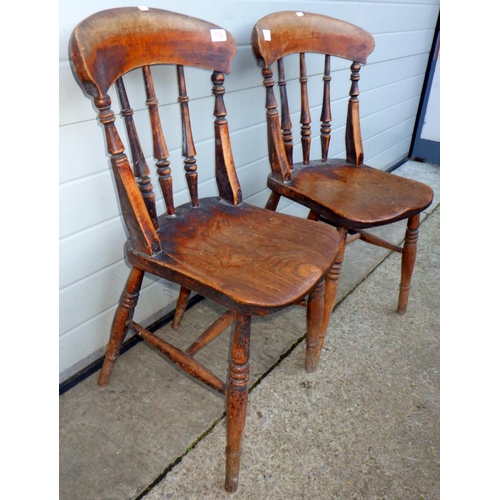 847 - A pair of Victorian kitchen chairs