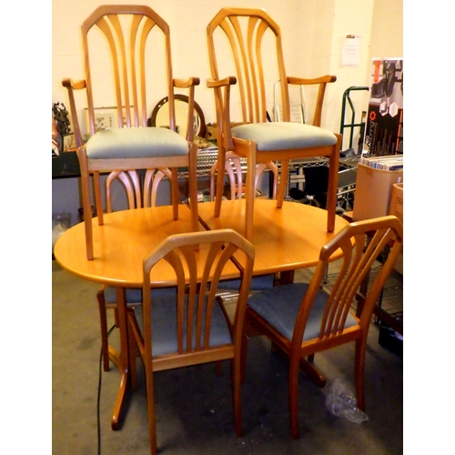 858 - A modern dining table and six chairs