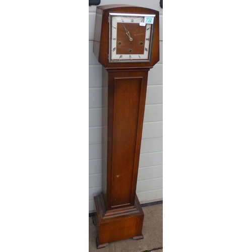 867 - A 1930's oak/ply grand daughter clock (a/f)