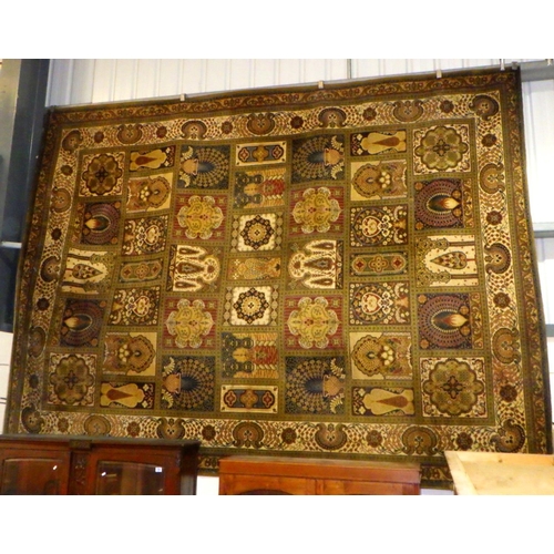 874 - A large green ground carpet approx 355cm x 275cm