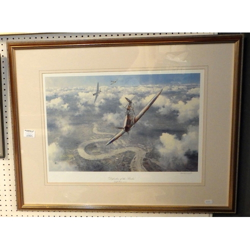42 - Three framed military aircraft prints etc (6)