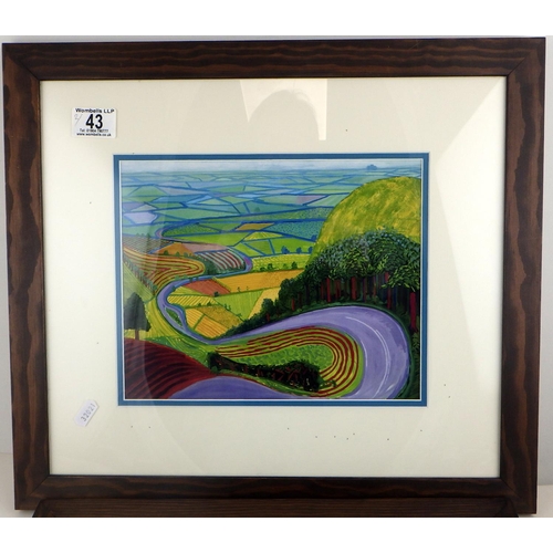 43 - Two David Hockney framed prints 21 x 26cm not inc frames