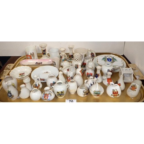 70 - A qty of various crested china