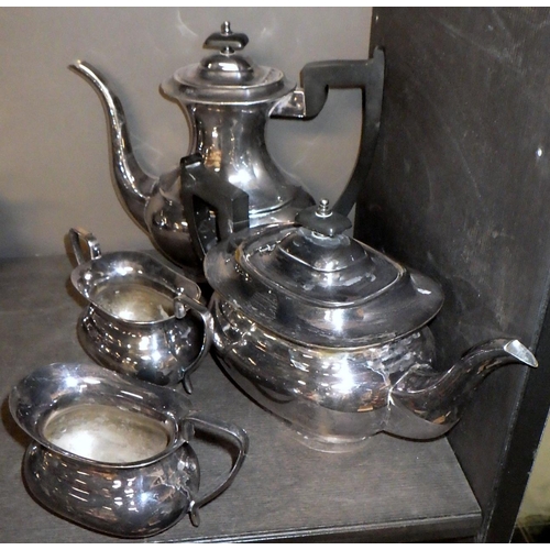 104 - A four piece silver plated tea set