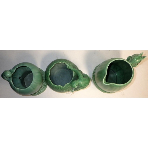 98 - Three green Sylvac jugs 1196, 1959 (3)