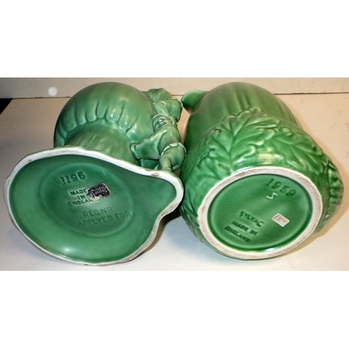 98 - Three green Sylvac jugs 1196, 1959 (3)