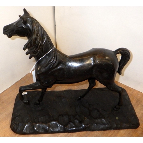 184 - A cast bronze figure of a horse 28cm high