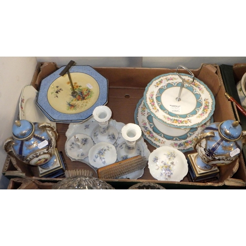 185 - Four boxes of misc ceramics, glass etc, some AF (4)