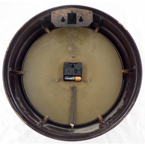 203 - A battery operated bakelite Smith wall clock 34cm diameter