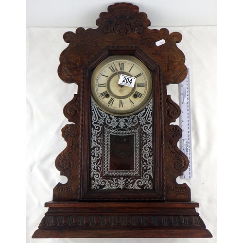 204 - A Large “Gingerbread” chiming clock – Shelf or Wall 58cm tall