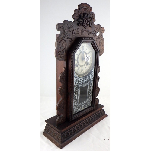 204 - A Large “Gingerbread” chiming clock – Shelf or Wall 58cm tall