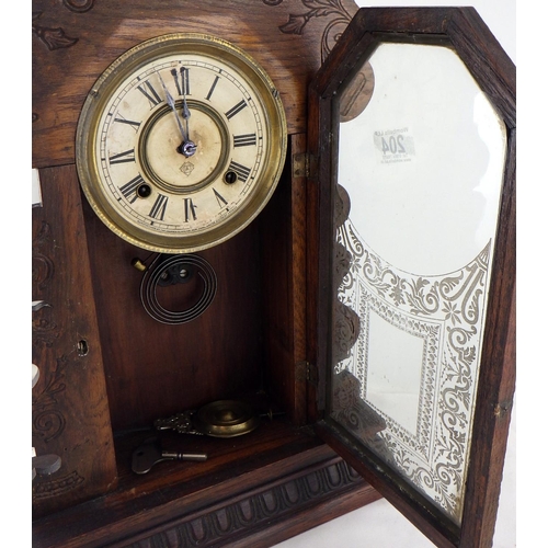 204 - A Large “Gingerbread” chiming clock – Shelf or Wall 58cm tall