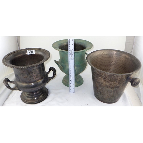 207 - Three plated ice buckets (3)