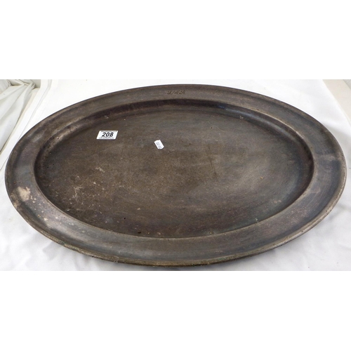 208 - A large LNER plated Walker & Hall oval serving tray 56cm wide