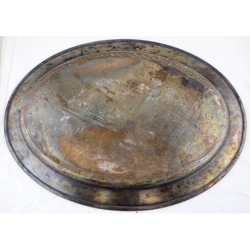 208 - A large LNER plated Walker & Hall oval serving tray 56cm wide