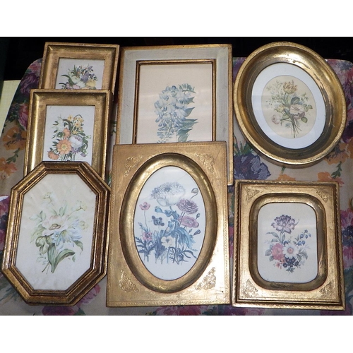 210 - A group of various framed miniature prints & porcelain mounted plaques