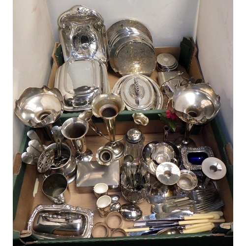 211 - A qty of various silver plate to inc cutlery, tureens, spill vases etc (2)