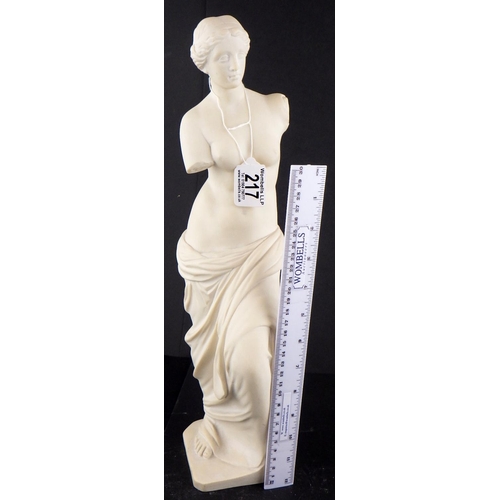 217 - A reconstituted marble figure of Venus de Milo 43cm tall